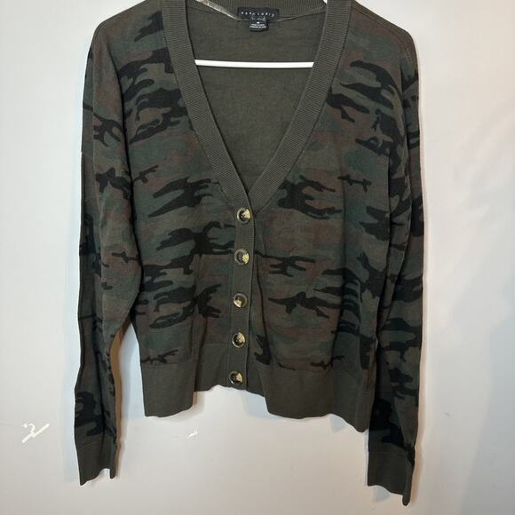 Sanctuary Womens Lets Hang Cardigan Size M Camo Sweater Camouflage Green - Picture 1 of 7